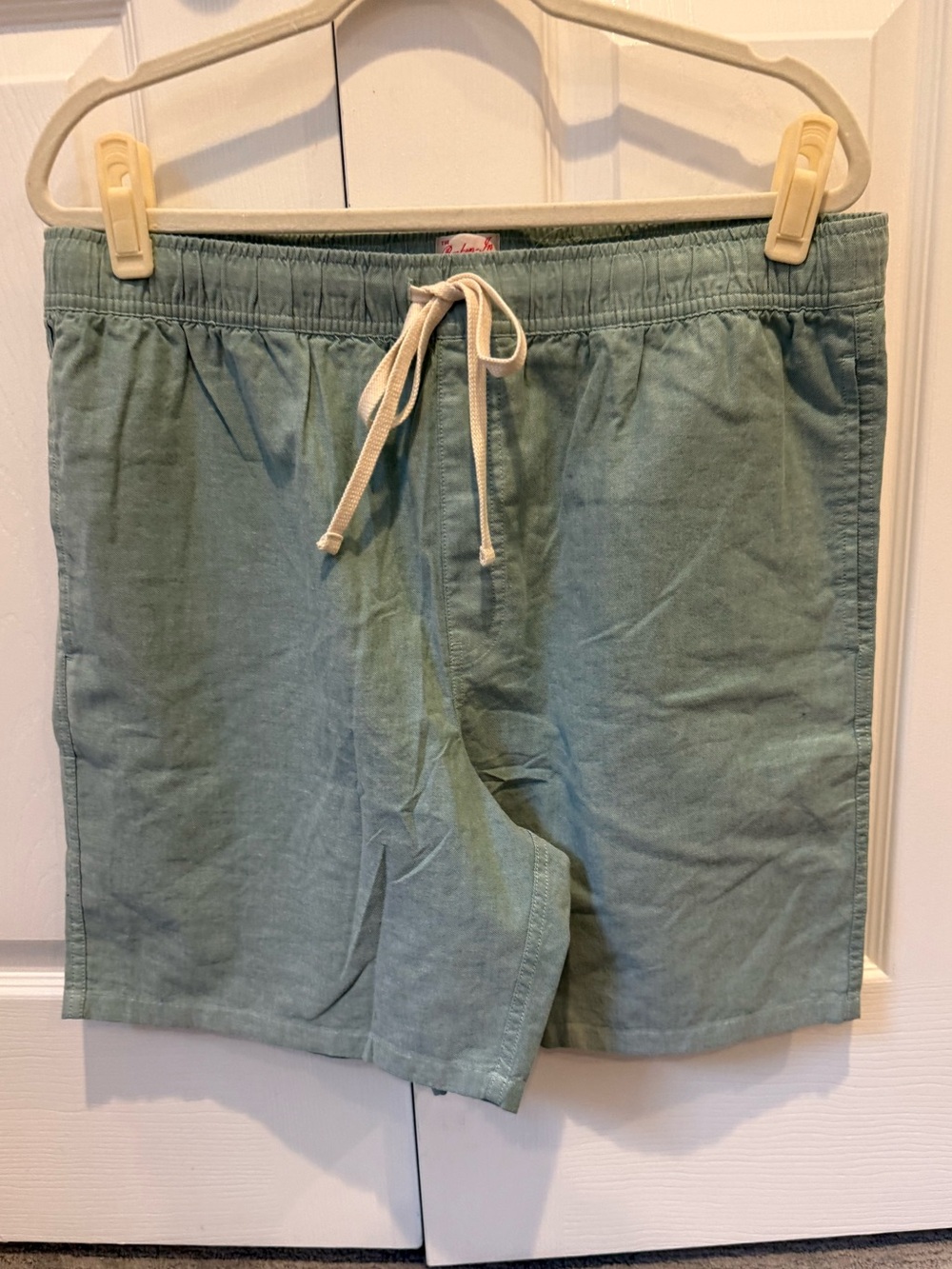 New w Tags J.Crew Green Broken In Oxford Drawstring Shorts Size Large